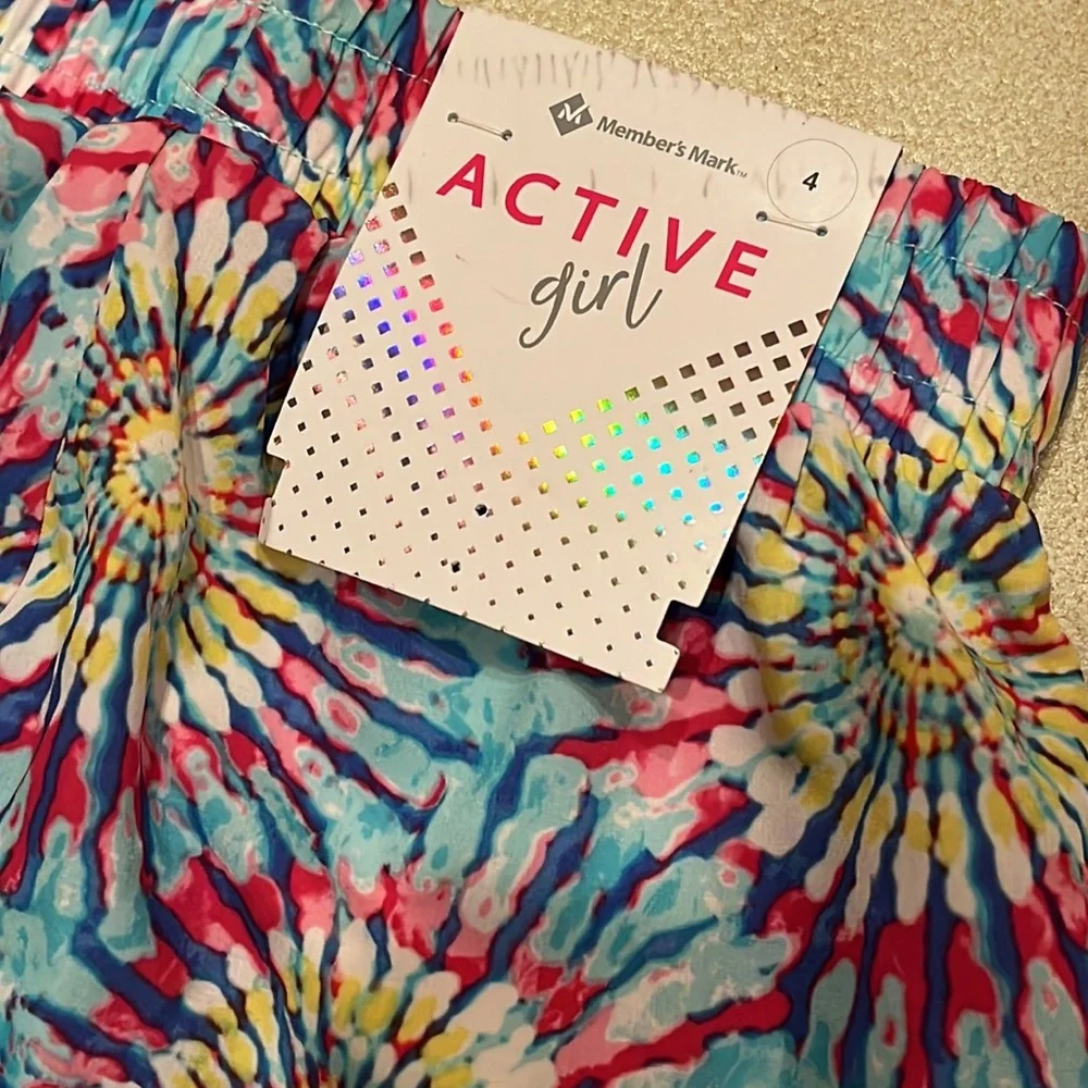 NWT Members Mark Active Girl Tie Dye Athletic Shorts